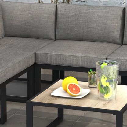 Outsunny Salotto da Giardino con Divano e Tavolino in Alluminio con Cuscini Imbottiti, Grigio