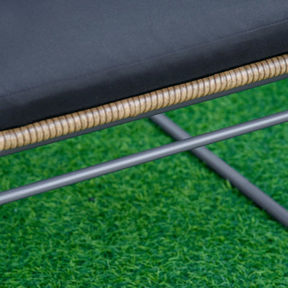 Outsunny Set Mobili da Giardino Stile Boho in Rattan PE con 2 Poltrone, Divanetto e Tavolino