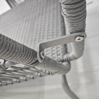 Outsunny Set da Giardino in Rattan PE Stile Boho, Divano 2 Posti con Chaise Longue e Tavolino, Grigio Chiaro