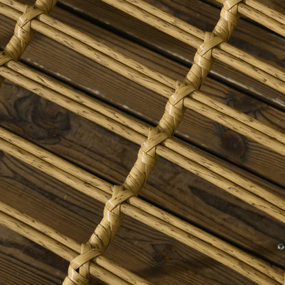 Outsunny Set da Giardino 5 Pezzi in Rattan con Tavolo Rotondo Ø82x50 cm e 4 Sedie 72x72x75 cm con Cuscini