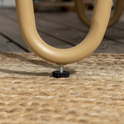 Outsunny Salotto da Giardino in Rattan Stile Boho con Divano 2 Posti, 2 Poltrone e Tavolino con Vetro