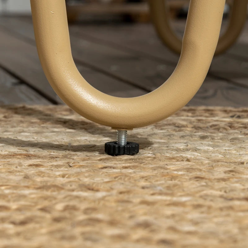 Outsunny Salotto da Giardino in Rattan Stile Boho con Divano 2 Posti, 2 Poltrone e Tavolino con Vetro