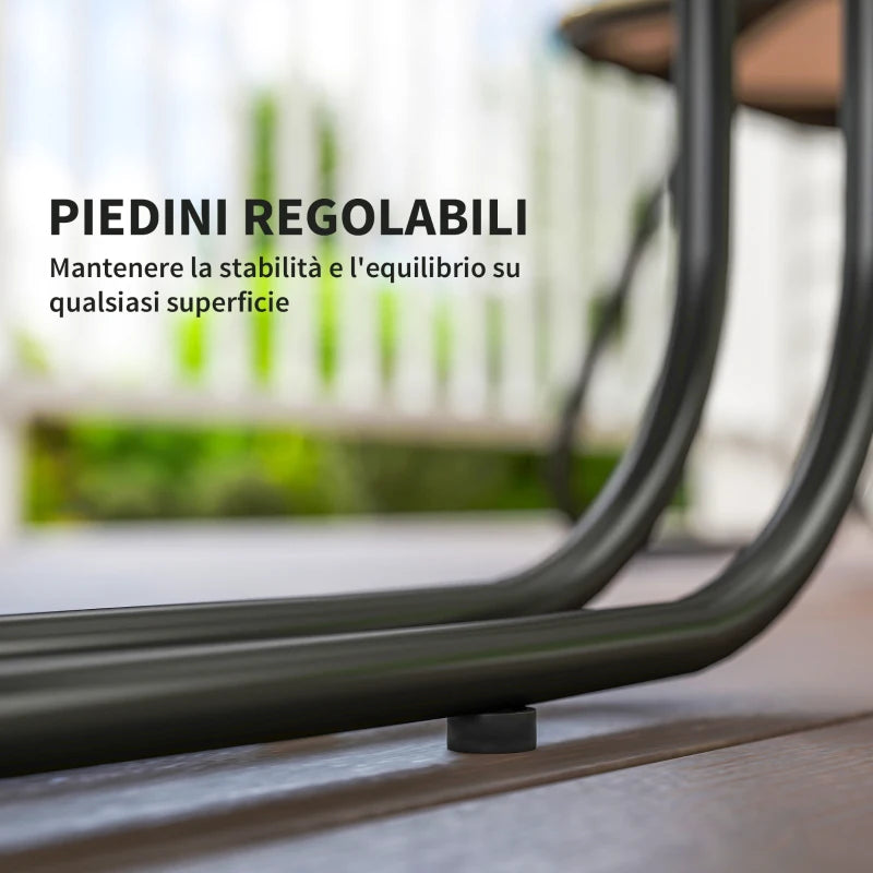 Outsunny Set da Giardino Rattan con Divanetto 2 Posti, 2 Poltrone e Tavolino in Vetro, Cuscini Sfoderabili, Grigio