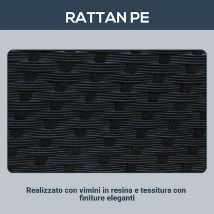 Outsunny Set Mobili da Giardino 5pz Set Tavolo da Pranzo con 4 Sedie con Cuscini Combinabili a Rettangolo, Nero, 109x109x72 cm