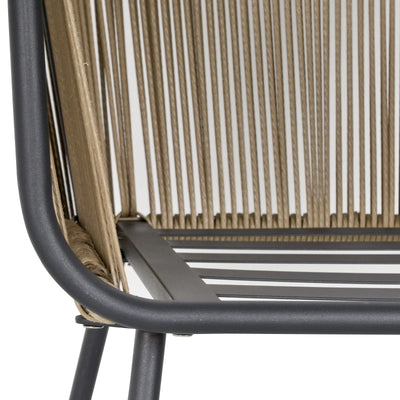 Outsunny Set 2 Poltroncine con Tavolino da Esterno in Rattan PE Stile Boho, Cachi e Grigio