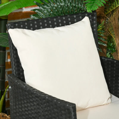 Outsunny Set da Giardino 4Pezzi in Rattan con 2 Sedie, Poltrona da Giardino a 2 Posti e Tavolino Basso