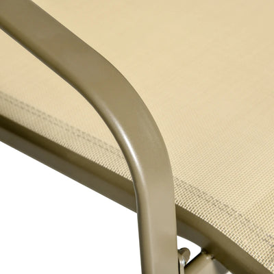 Outsunny Set da Giardino 4 Pezzi con 2 Sedie, 1 Divanetto e 1 Tavolino da Caffè, Kaki