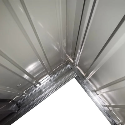 Outsunny Ripostiglio da Giardino con Porta Scorrevole, in Acciaio, 345x280.5x169-201cm, Nero