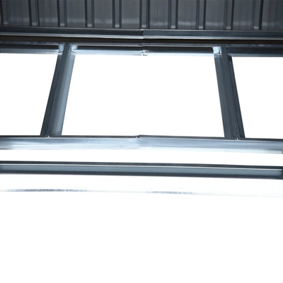 Outsunny Capanno da Giardino con 2 Porte Scorrevoli e Tetto Inclinato in Lamiera d'Acciaio, 261x133x182cm, Verde