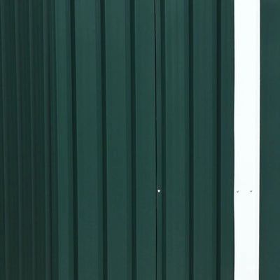 Outsunny Capanno da Giardino con 2 Porte Scorrevoli e Tetto Inclinato in Lamiera d'Acciaio, 261x133x182cm, Verde