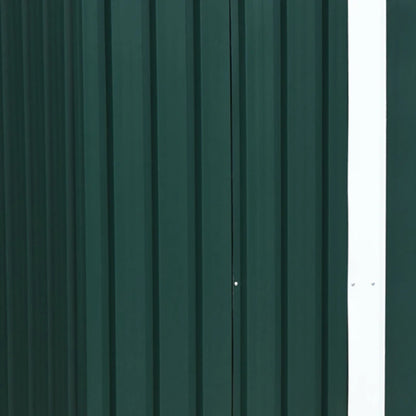 Outsunny Capanno da Giardino con 2 Porte Scorrevoli e Tetto Inclinato in Lamiera d'Acciaio, 261x133x182cm, Verde