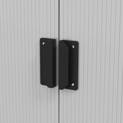 Outsunny Casetta da Giardino in Lamiera d'Acciaio con Doppie Porte Scorrevoli, 277x195x192cm, Argento