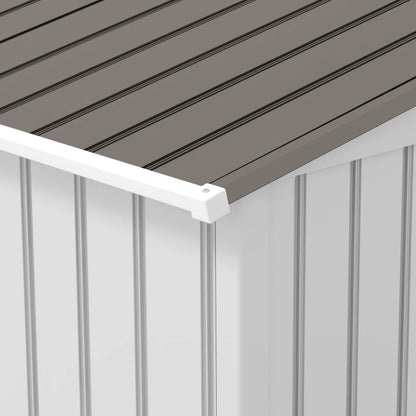 Outsunny Casetta da Giardino in Lamiera d'Acciaio con Doppie Porte Scorrevoli, 277x195x192cm, Argento
