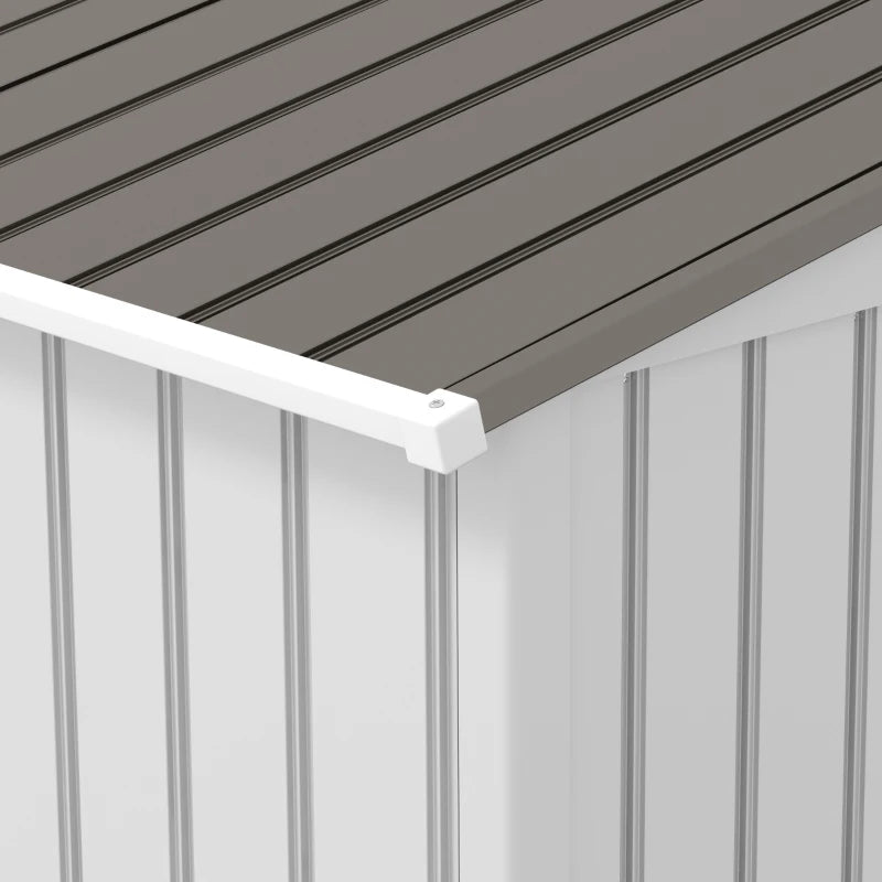 Outsunny Casetta da Giardino in Lamiera d'Acciaio con Doppie Porte Scorrevoli, 277x195x192cm, Argento