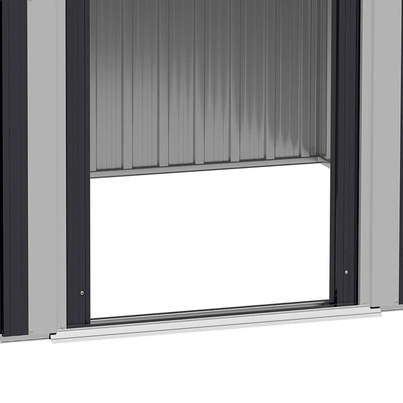 Outsunny Capanno da Giardino 2x1.5x1.9m in Acciaio Zincato, Doppia Porta Scorrevole e 4 Prese d'aria