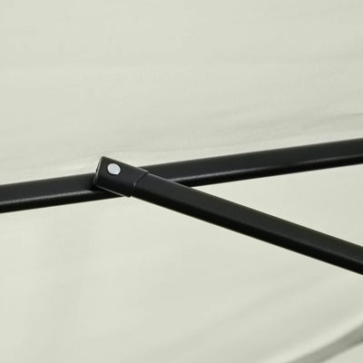 Outsunny Ombrellone Semicircolare per Parete da Terrazza e Giardino con Manovella, 2.5x2.3m, Crema