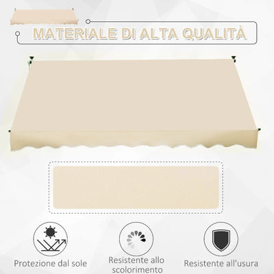 Outsunny Tenda da Sole a Bracci 3x1.5m con Manovella e Struttura Telescopica, Beige