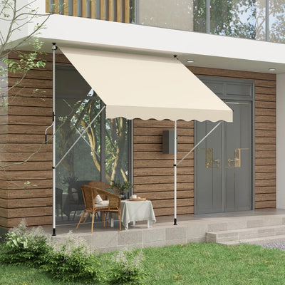 Outsunny Tenda da Sole a Bracci 3x1.5m con Manovella e Struttura Telescopica, Beige
