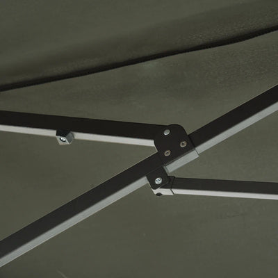 Outsunny Ombrellone Doppio da Giardino 4.6x2.7 m a 12 Stecche con Prese d'Aria e Manovella, Ombrellone per Esterni in Acciaio e Poliestere, Anti UV, Grigio