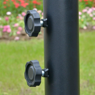 Outsunny Ombrellone Decentrato Ø3x2.5 m con Base a Croce e Manovella, in Acciaio e Poliestere color Caffè