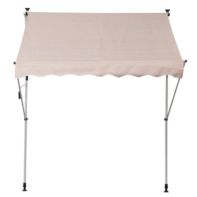 Outsunny Tenda da Sole 2x1.5 m per Esterno a Rullo con Manovella e Angolazione Regolabile, Beige