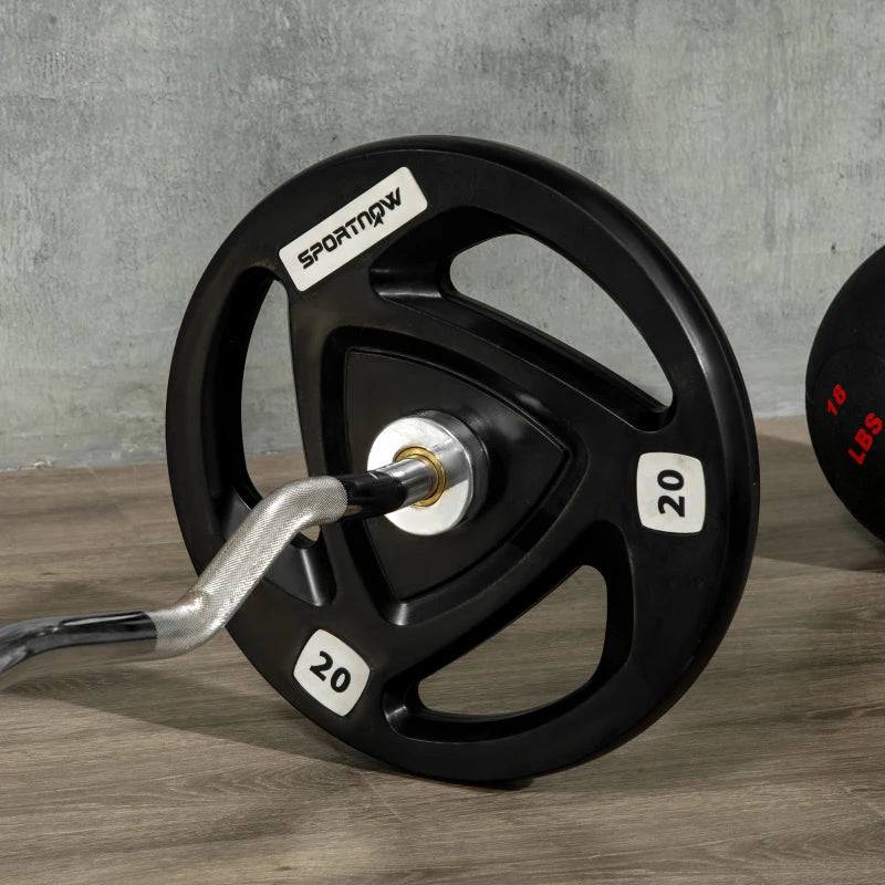 SPORTNOW Set di 2 Dischi Pesi da 20kg in Acciaio con Rivestimento in Gomma per Bilanciere