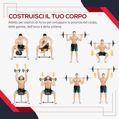 HOMCOM Set di 4 Dischi Pesi per Bilanciere e Manubri Peso Totale 30kg, 2x5kg e 2x10kg, Nero