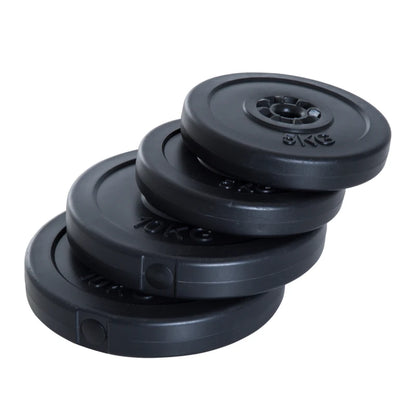 HOMCOM Set di 4 Dischi Pesi per Bilanciere e Manubri Peso Totale 30kg, 2x5kg e 2x10kg, Nero