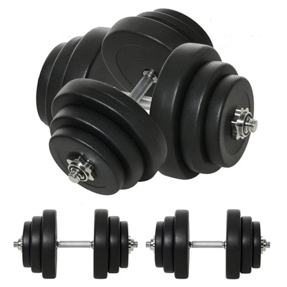 HOMCOM Set Manubri Palestra 40kg (4x5kg, 4x2.5kg, 4x1.5kg), Pesi Palestra con 12 Dischi da 1.5kg, 2.5kg, 5kg, Փ25mm, per Allenamento a Casa