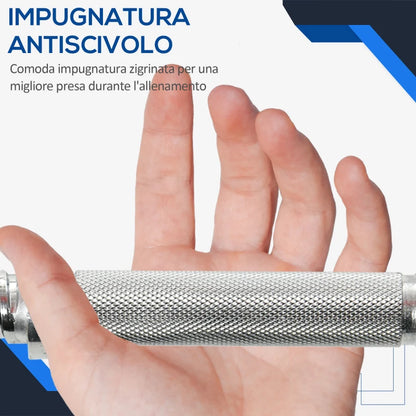 HOMCOM Set Manubri Palestra 40kg (4x5kg, 4x2.5kg, 4x1.5kg), Pesi Palestra con 12 Dischi da 1.5kg, 2.5kg, 5kg, Փ25mm, per Allenamento a Casa