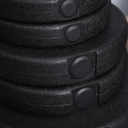 HOMCOM Set Manubri Palestra 40kg (4x5kg, 4x2.5kg, 4x1.5kg), Pesi Palestra con 12 Dischi da 1.5kg, 2.5kg, 5kg, Փ25mm, per Allenamento a Casa