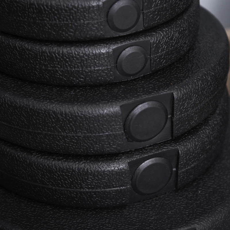 HOMCOM Set Manubri Palestra 40kg (4x5kg, 4x2.5kg, 4x1.5kg), Pesi Palestra con 12 Dischi da 1.5kg, 2.5kg, 5kg, Փ25mm, per Allenamento a Casa