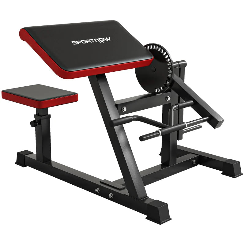 SPORTNOW Panca Romana 2 in 1 per Curl e Tricipiti con Sedile a 5 Livelli e 25 Regolazioni, Nero
