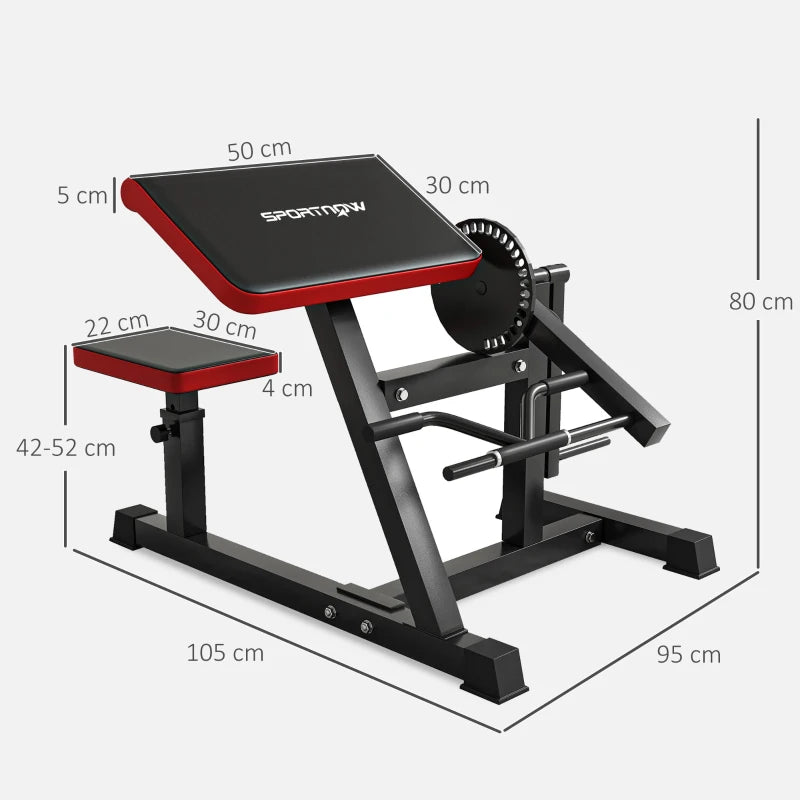 SPORTNOW Panca Romana 2 in 1 per Curl e Tricipiti con Sedile a 5 Livelli e 25 Regolazioni, Nero