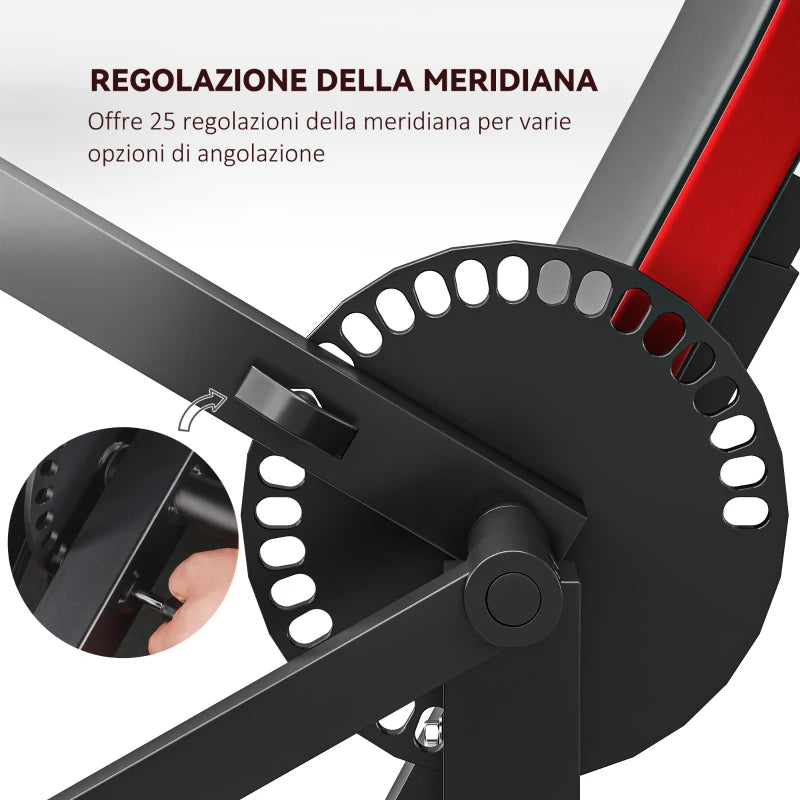 SPORTNOW Panca Romana 2 in 1 per Curl e Tricipiti con Sedile a 5 Livelli e 25 Regolazioni, Nero