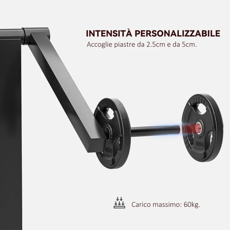SPORTNOW Panca Romana 2 in 1 per Curl e Tricipiti con Sedile a 5 Livelli e 25 Regolazioni, Nero
