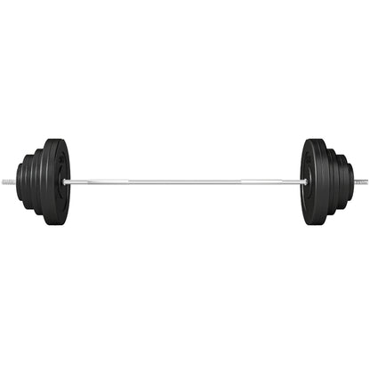 HOMCOM Set di Manubri Regolabile, Set Bilanciere e Dischi 70kg, 8 Dischi Pesi Rivestiti in Plastica e Barra in Metallo, 170x40.5x40.5cm, Nero