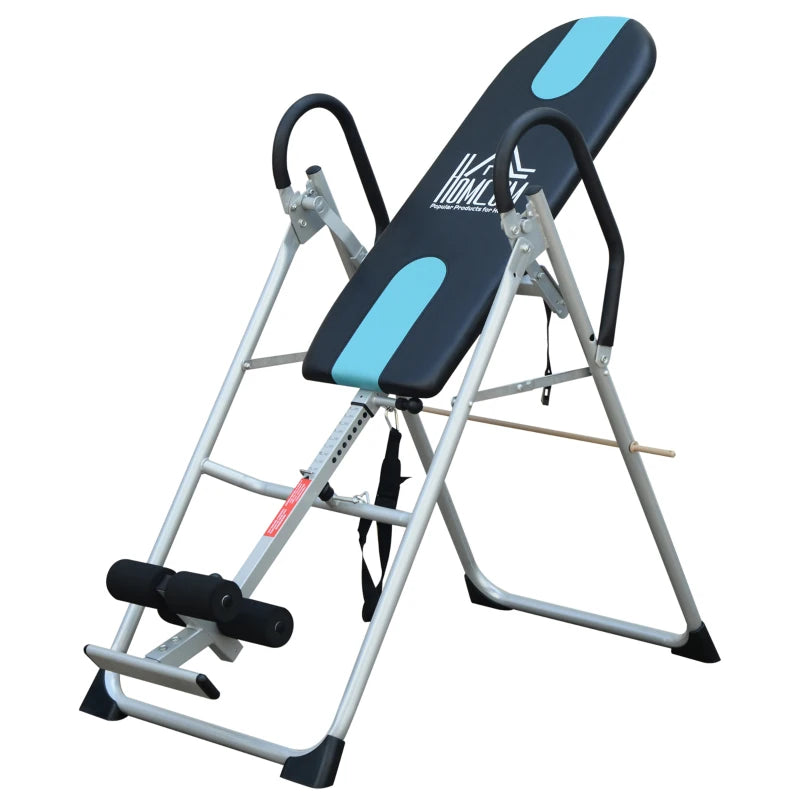 HOMCOM Panca a Inversione Gravitazionale Professionale Imbottita, Tavola di Inversione in Acciaio, 65x112-142x126cm