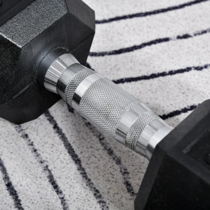HOMCOM Set 2 Manubri Esagonali da 10kg in Metallo e Gomma per Workout in Palestra, Casa e Ufficio, Nero