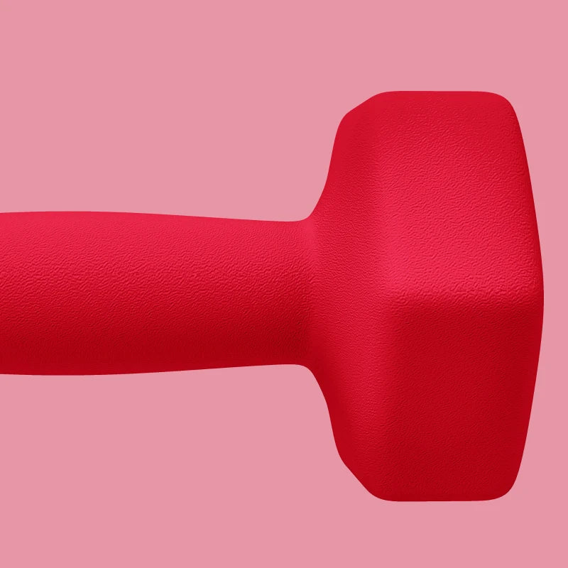 SPORTNOW Set 2 Manubri Esagonali da 2x4 kg in Metallo e Plastica con Impugnatura Antiscivolo, 19x9x9 cm, Rosso