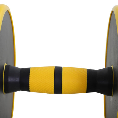 Set Manubri Regolabili 2 in 1 con Barra Bilanciere, Pesi Manubri Pesi con 12 Dischi per Allenamento Casa/Palestra, Nero e Giallo