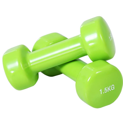 HOMCOM Manubri Pesi, Set Manubri Palestra da 10kg con Valigetta 4 Paia di Manubri Colorati (2x0.5kg, 2x1kg, 2x1.5kg, 2x2kg)