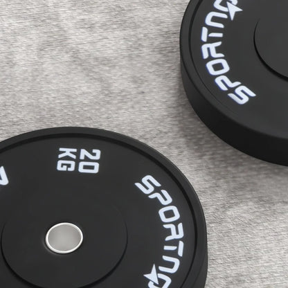 SPORTNOW Set di 2 Dischi Palestra da 20kg per Bilanciere e Manubri con Attacco Ø5cm, Nero