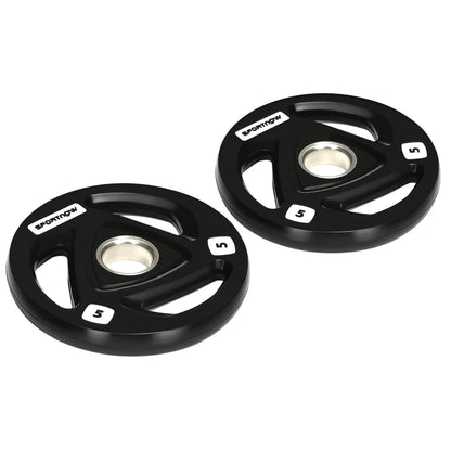 SPORTNOW Set di 2 Dischi Pesi in Acciaio con Rivestimento in Gomma per Bilanciere