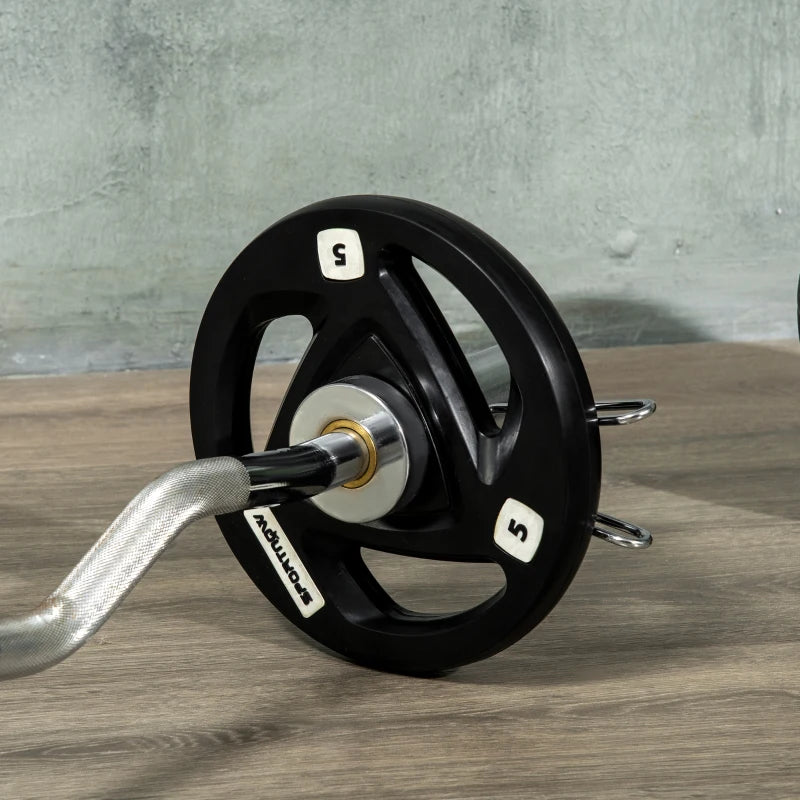 SPORTNOW Set di 2 Dischi Pesi in Acciaio con Rivestimento in Gomma per Bilanciere
