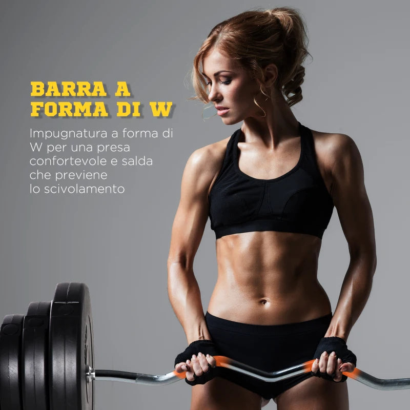 HOMCOM Set di Manubri Regolabile, Set Bilanciere e Dischi 70kg, 8 Dischi Pesi Rivestiti in Plastica e Barra in Metallo, 140x38.5x38.5cm, Nero