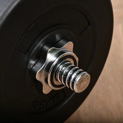 HOMCOM Set di Manubri Regolabile, Set Bilanciere e Dischi 70kg, 8 Dischi Pesi Rivestiti in Plastica e Barra in Metallo, 140x38.5x38.5cm, Nero