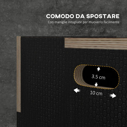 SPORTNOW Box Jump Pliometrico a 3 Altezze in Legno Antiscivolo, 61-51-41cm, Nero