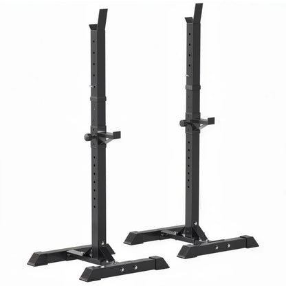 HOMCOM Set di 2 Rack Supporto per Bilanciere in Acciaio, Altezza Regolabile su 12 Livelli, 50x49x124-154cm, Nero