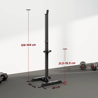 HOMCOM Set di 2 Rack Supporto per Bilanciere in Acciaio, Altezza Regolabile su 12 Livelli, 50x49x124-154cm, Nero